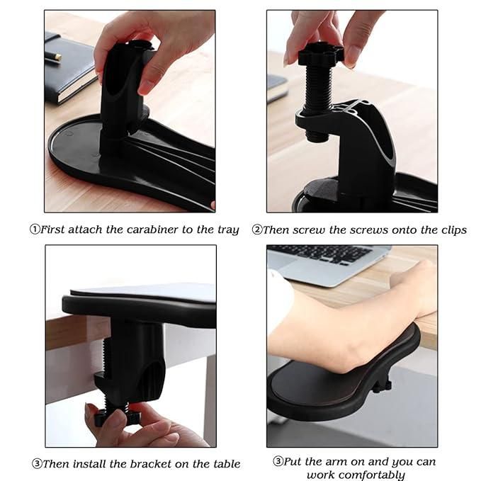 Adjustable Desk Arm & Wrist Rest Pad – Ergonomic Support for Long Hours